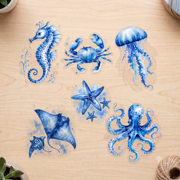 PT014 PACK 6 PEGATINAS TRANSPARENTES 